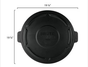 lot 1100295 image: Rubbermaid FG261960BLA BRUTE Black 20 Gallon Round Trash Can Lid