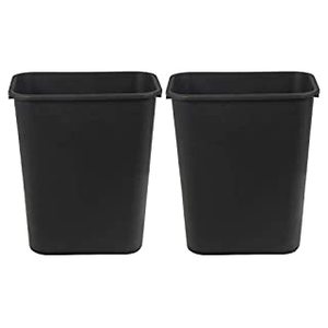lot 1100219 image: AmazonCommercial 7 Gallon Commercial Office Wastebasket, Black, 2-Pack (B08PDV3YY7)