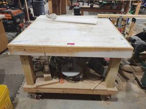 lot 29819 image: Work Table with Under Storage 47in x 47in