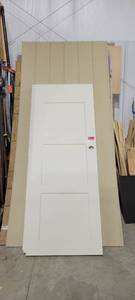 lot 29902 image: 3 White Doors and Assorted Lumber