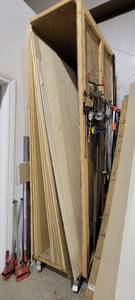 lot 29903 image: Mobile Wooden Lumber Cart W Flat Lumber and More