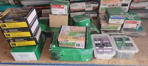 lot 10514 image: Hillman Hex Bolts, Grip Rite Exterior Screws, The Project Center Cabinet Mounting Screws, and More