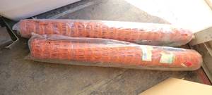 lot 10528 image: Lot of 2 High Visability Orange Carrier Fencing