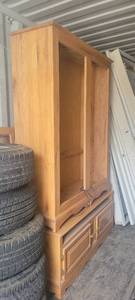 lot 13937 image: Wooden Gun Cabinet W Glass Doors
