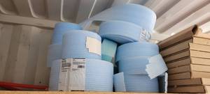 lot 13953 image: Rolls of Blue Dow Styrofoam Sill Foam Gaskets