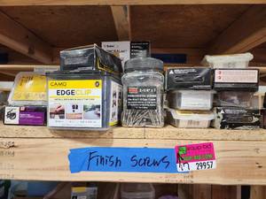 lot 29957 image: Lot of 17 Boxes of Finish Screws and Stainless Screws