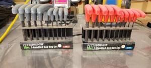 lot 10583 image: Lot of 2 Pittsburg 10pc. T-Handled Hex Key Sets