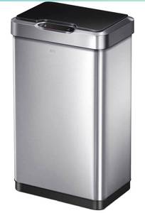 lot 4400 image: EKO Mirage-T 50 Liter  13.2 Gallon Touchless Rectangular Motion Sensor Trash Can, Brushed Stainless Steel Finish