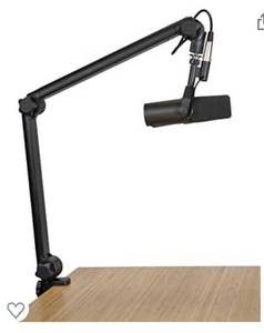lot 4403 image: Gator Frameworks Deluxe Desk-Mounted Broadcast Microphone Boom Stand For Podcasts & Recording Integrated XLR Cable