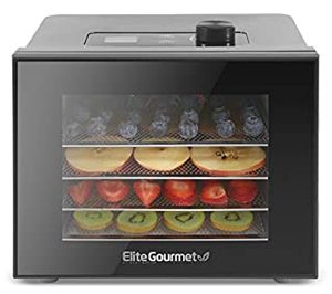 lot 4422 image: Elite Gourmet EFD308 Food Dehydrator, Stainless Steel Trays Food Dehydrator, Adjustable Temperature Controls