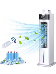 lot 4445 image: Evaporative Air Cooler, Portable Air Conditioner Fan, 35 Evaporative Cooler with 3 Speeds & 52°Oscillation, 12-H Timer Remote Control Swamp Cooler.