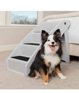lot 4447 image: PetSafe CozyUp Folding Dog Stairs - Pet Steps for IndoorOutdoor at Home or Travel -