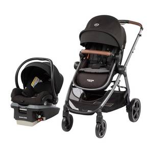 lot 4469 image: Maxi-Cosi Zelia Max 5-in-1 Modular Travel System in Essential Black. Retails $511