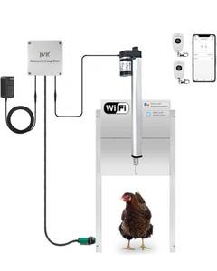 lot 4478 image: JVR Chicken Coop Door Automatic Smart 2.4 GHz WIFI Opener with Safety Mechanism, Smart Version). Retails $179