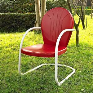 lot 4491 image: Crosley Griffith Outdoor Dining Chair - Metal - Has Arms - Red