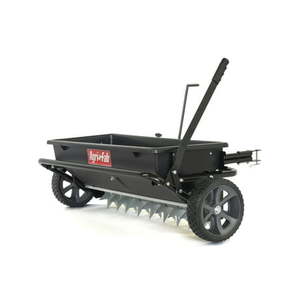 lot 4501 image: Agri-Fab Inc. 100 lb. 32 Spread Drop SpreaderSpike Aerator Tow Behind Lawn Groomer Model 45-0543 Retails $330