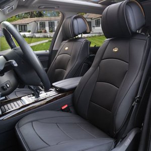 lot 4524 image: Ultra Comfort High Grade Leather Seat Covers For Car Truck SUV Van - Front Set