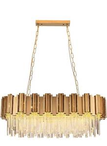 lot 4553 image: Modern Crystal Chandeliers,Gold Luxury Pendant Ceiling Light Contemporary Raindrop Crystal Chandeliers Fixture. Retails $249