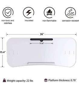 lot 4561 image: Treadmill Desk Attachment - Clear Treadmill Laptop Holder - Universal Fit 36 Treadmill Table & Exercise Workstation