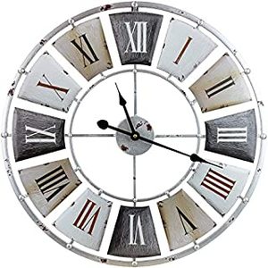 lot 4577 image: Decorative Large Metal Wall Clock for Living Room - Modern Farmhouse Wall Decor