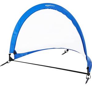 lot 4578 image: Amazon Basics Pop-Up Soccer Goal Net with Carrying Case - 4 Feet, Blue
