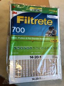 lot 4580 image: 4 pack of Filtete 14 x 20 x 1 dust, pollen, and pet dander filter by 3M