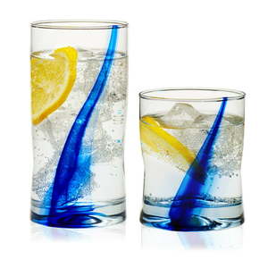 lot 4586 image: Libbey Blue Ribbon Impressions 16-Piece Tumbler and Rocks Glass Set