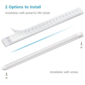 lot 4610 image: EShine White Finish 1 Panel 40 Inch Extra Long LED Dimmable Under Cabinet Lighting Kit Hand Wave Activated - Touchless Dimming Control, Warm White (3000K)