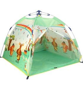 lot 4613 image: Kids Play Tent Easy Set Up Tent Pop up Childrens Playhouse for Boys and Girls Indoor Outdoor 47 x 47 x 42 (Animal Concert)