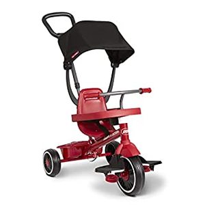 lot 4615 image: Radio Flyer Pedal &amp Push 4-in-1 Stroll  N Trike, Red Tricycle, for Toddlers Ages 1-5 (Amazon Exclusive), Toddler Bike (B0914G1QC6)