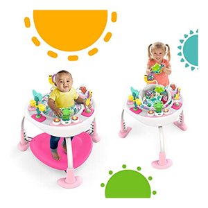 lot 4621 image: Bright Starts Bounce Bounce Baby 2-in-1 Activity Jumper & Table - Playful Palms