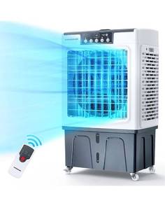 lot 4622 image: Evaporative Cooler, VAGKRI 2100CFM Air Cooler, 120°Oscillation Swamp Cooler. Retails $324