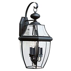 lot 4639 image: Sea Gull Lighting 8040 Lancaster 3 Light Outdoor Lantern Wall Sconce Retails $200