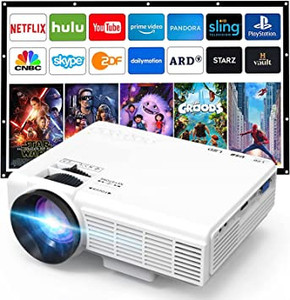 lot 4792 image: Faltopu home theatre WiFi LCD projector with 100 screen remote control USB HDMI