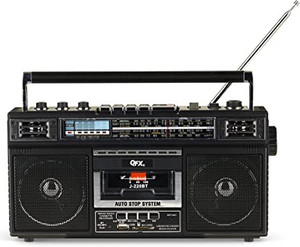 lot 4800 image: QFX J-220BT ReRun X Bluetooth boom box style radio portable stereo multiple inputs
