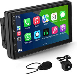 lot 4804 image: Driving Entertainment CA-618T double din car stereo media player with backup camera remote control steering wheel controller touchscreen WIFI Bluetooth