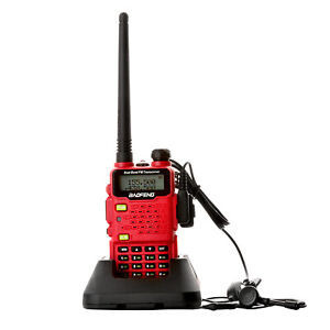 lot 4806 image: Baofeng UV5R5 two way radio dual band walkie talkie 128 channels LCD display