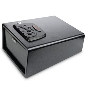 lot 4823 image: Sabbotec pistol safe fireproof vault safe box backlit keypad 2 way access