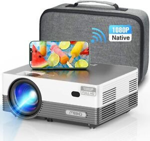 lot 4830 image: Mooka Q6 real 1080P Native mini WiFi projector remote control and carry case
