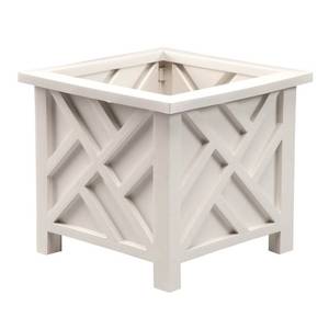 lot 4841 image: 2 pack white Chippendale planters