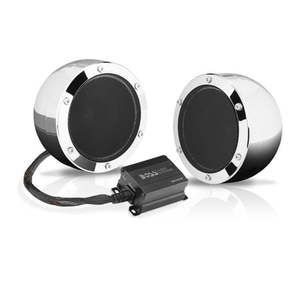 lot 4864 image: BOSS Audio Systems MC720B 4 Inch Motorcycle Speakers and Amplifier Audio Sound System �� Bluetooth 2 Channel Amplifier Weatherproof Volume Control ATV UTV Compatible For Stereo Tweeters