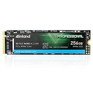 lot 4870 image: Inland Professional 256GB NVMe SSD M.2 2280 PCIe Gen 3.0x4 3D TLC NAND Internal Solid State Drive, PCIe Express 3.1 and NVMe 1.3 Compatible (256GB) (B08KZS8N8Y)