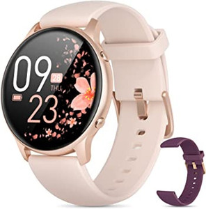 lot 4873 image: Ladies smart watch compatible with iphone Android waterproof heart tracker sleep monitor pedometer phone music player