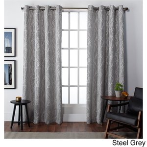 lot 3769 image: Copper Grove Bouvardia Finesse Faux Linen Grommet Top Curtain Panel Pair 2 Pack