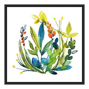 lot 7038 image: English Garden 3 by Lesia Binkin Framed Canvas Art, Black, 16 x 16