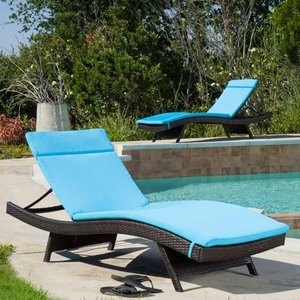 lot 7040 image: Salem Outdoor Chaise Lounge Cushion by Christopher Knight Home - Retail$172.49, 75 x 26