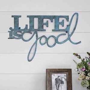 lot 7045 image: Metal Cutout- Life is Good Decorative Wall Sign-3D Word Art Lavish Home
