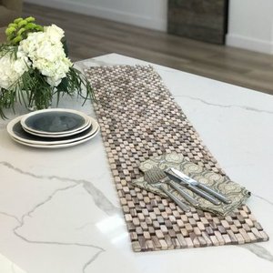 lot 7046 image: Handmade Hip-O Modern Living White Wash Finish Rosewood Table Runner (Indonesia)