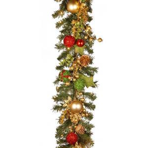 lot 7051 image: Null 72 Decorated Christmas Garland with Battery Operated LED Lights Retail $94.99