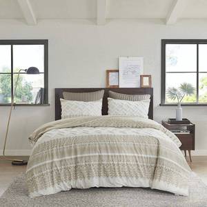 lot 7884 image: Taupe King Cal King The Curated Nomad Natoma Cotton Chenille Printed Duvet Cover Set Retail $139.99